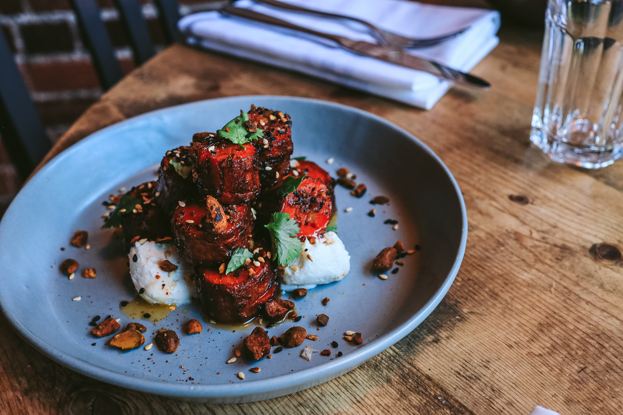 a plate of food on a table