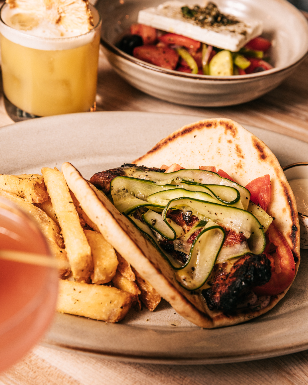 a plate of food on a table
