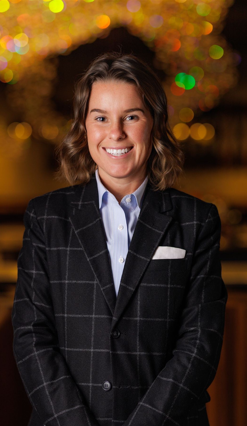 a woman smiling at camera