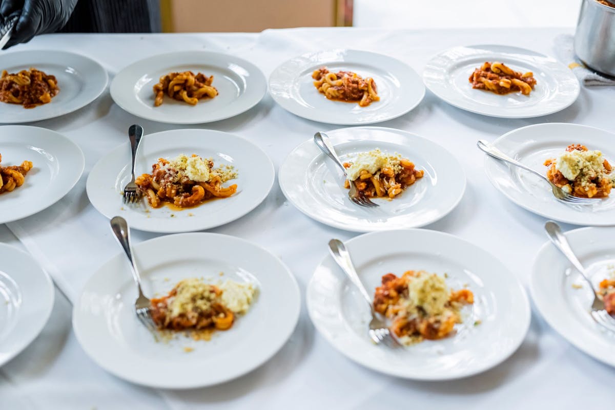 a table full of different types of food on a plate