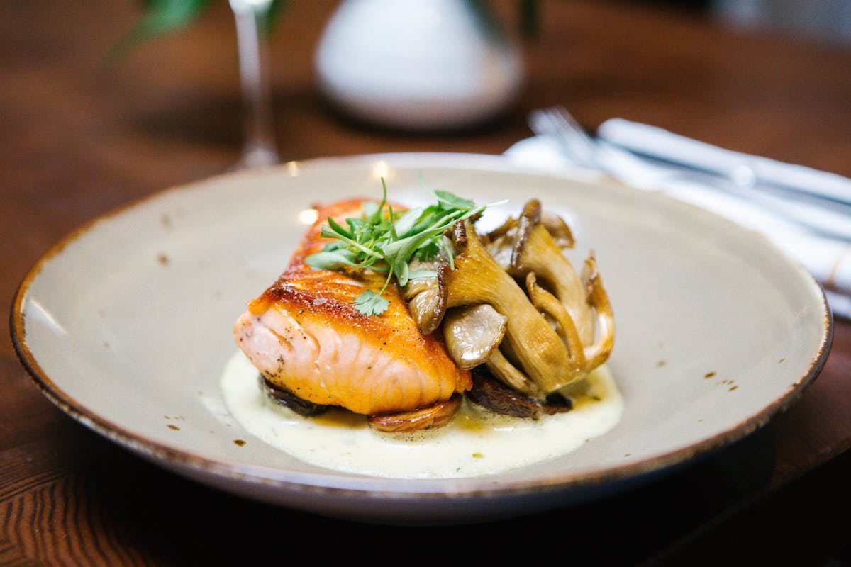 a plate of food on a table