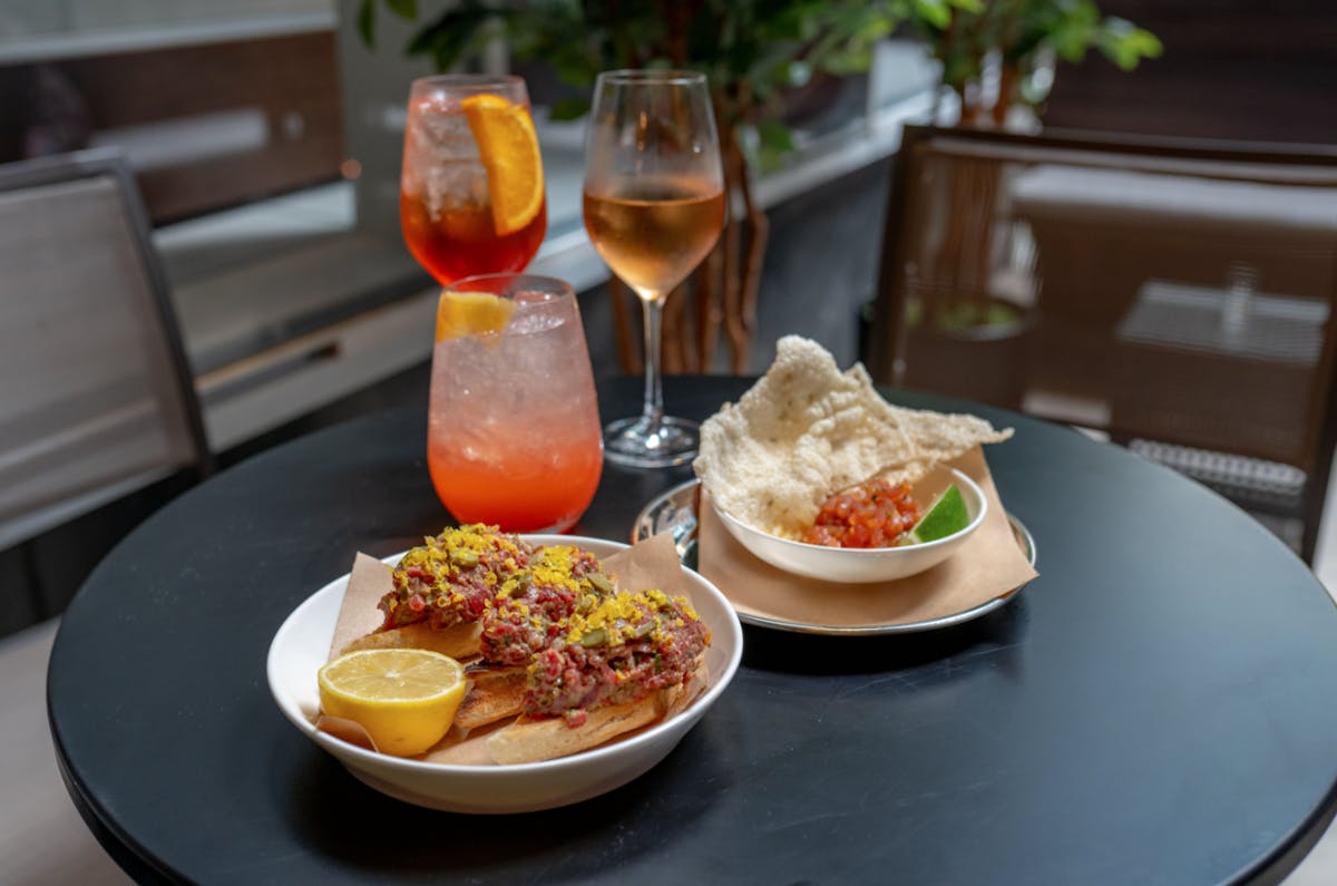 a plate of food on a table