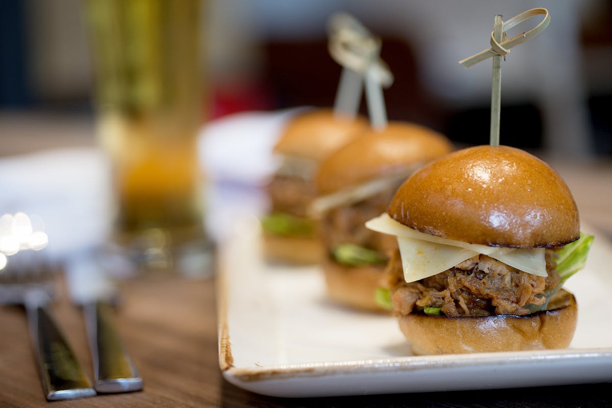 a close up of a sandwich on a plate