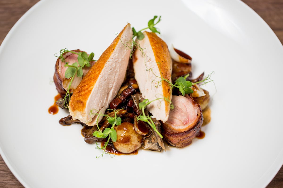 a plate of food on a table