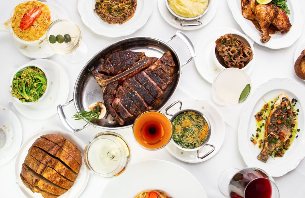 a bunch of different types of food on a plate