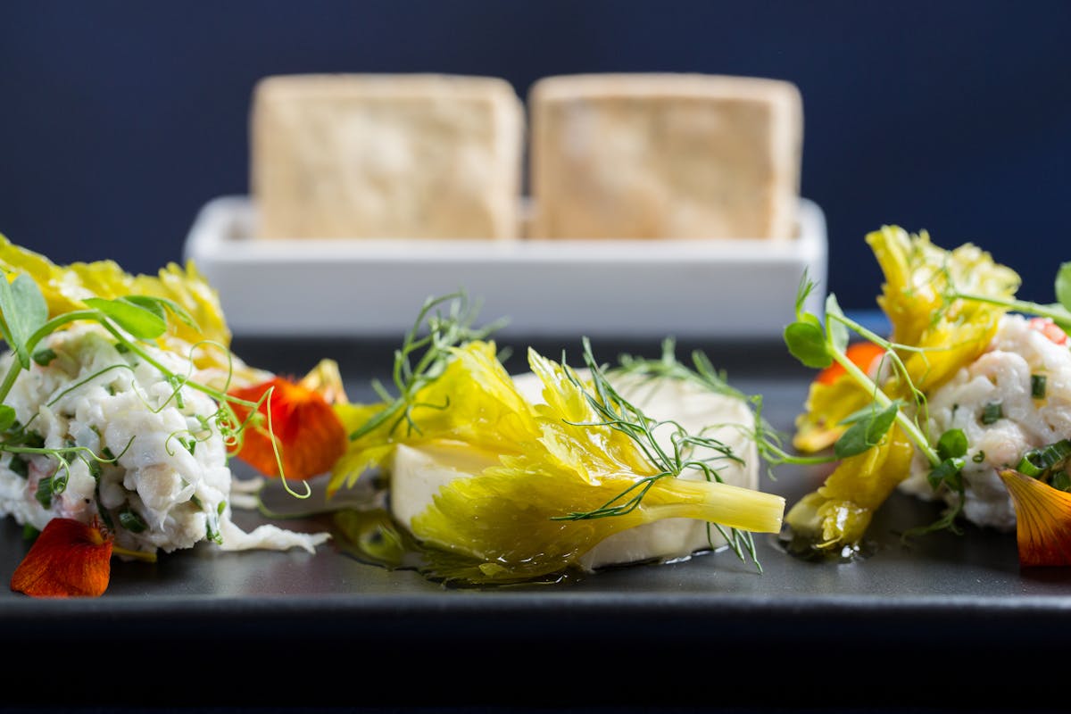 a tray of food on a table