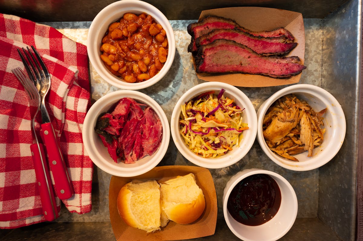 a bowl filled with different types of food on a table