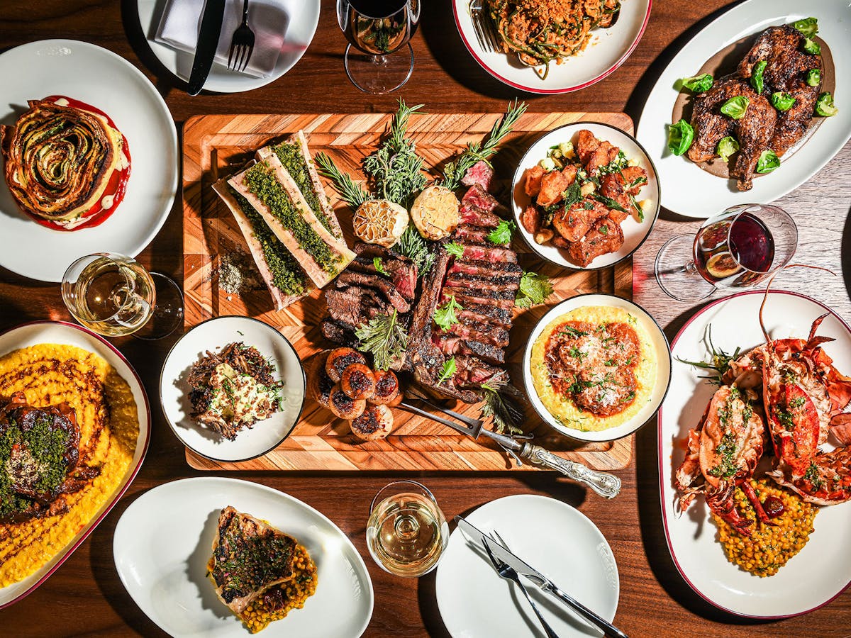 table full of food