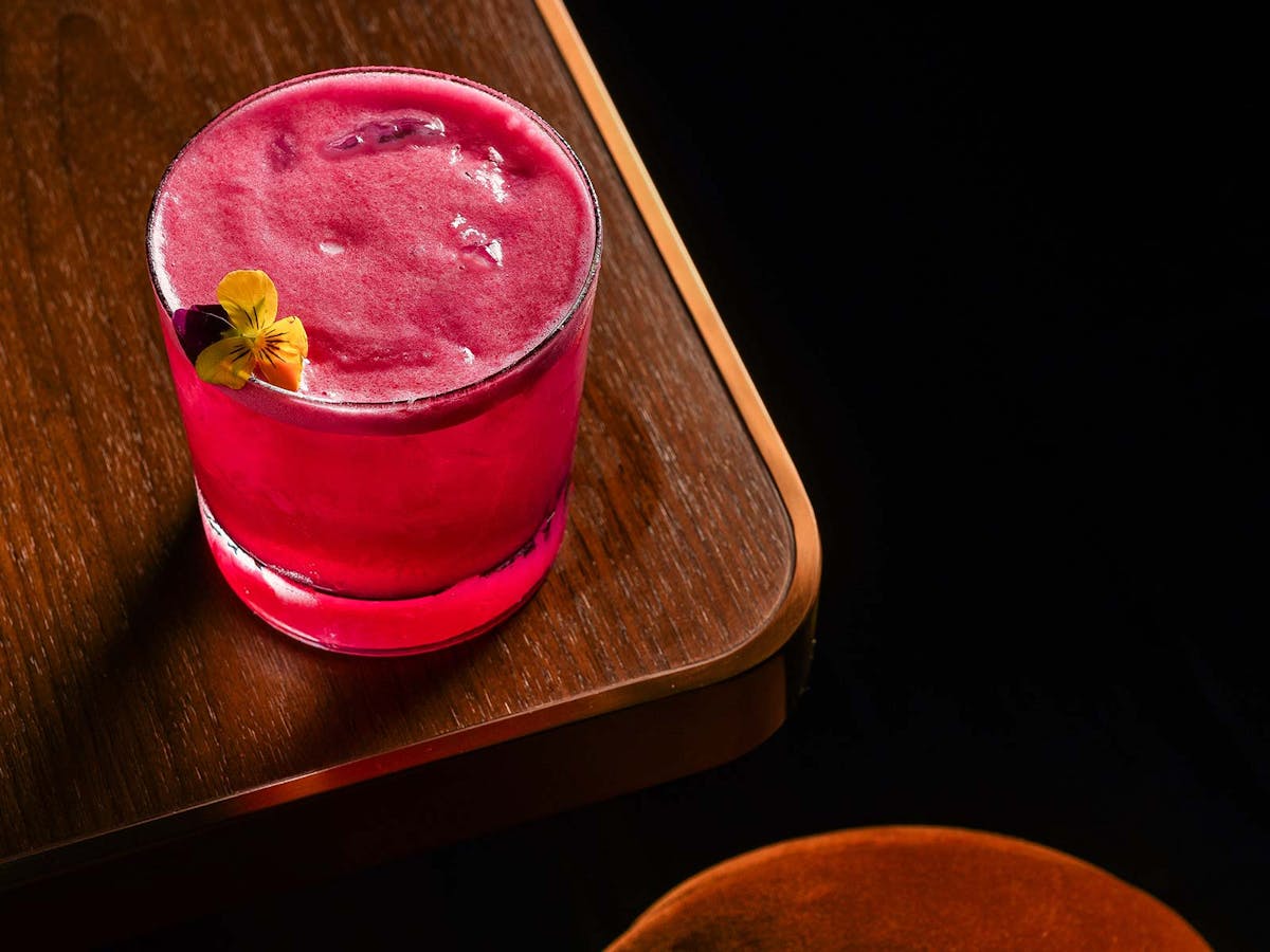 a pink bowl