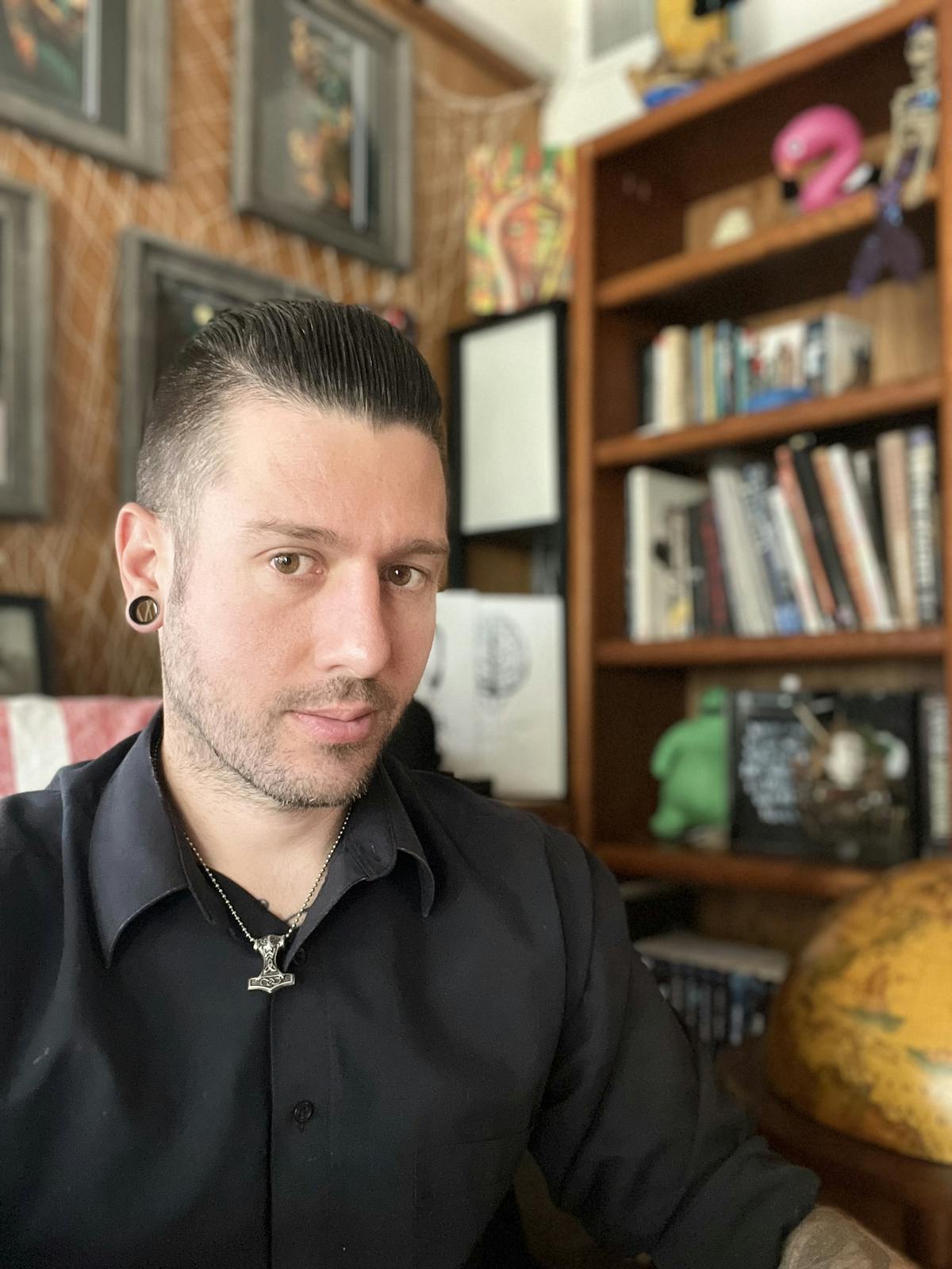 a man looking at the camera