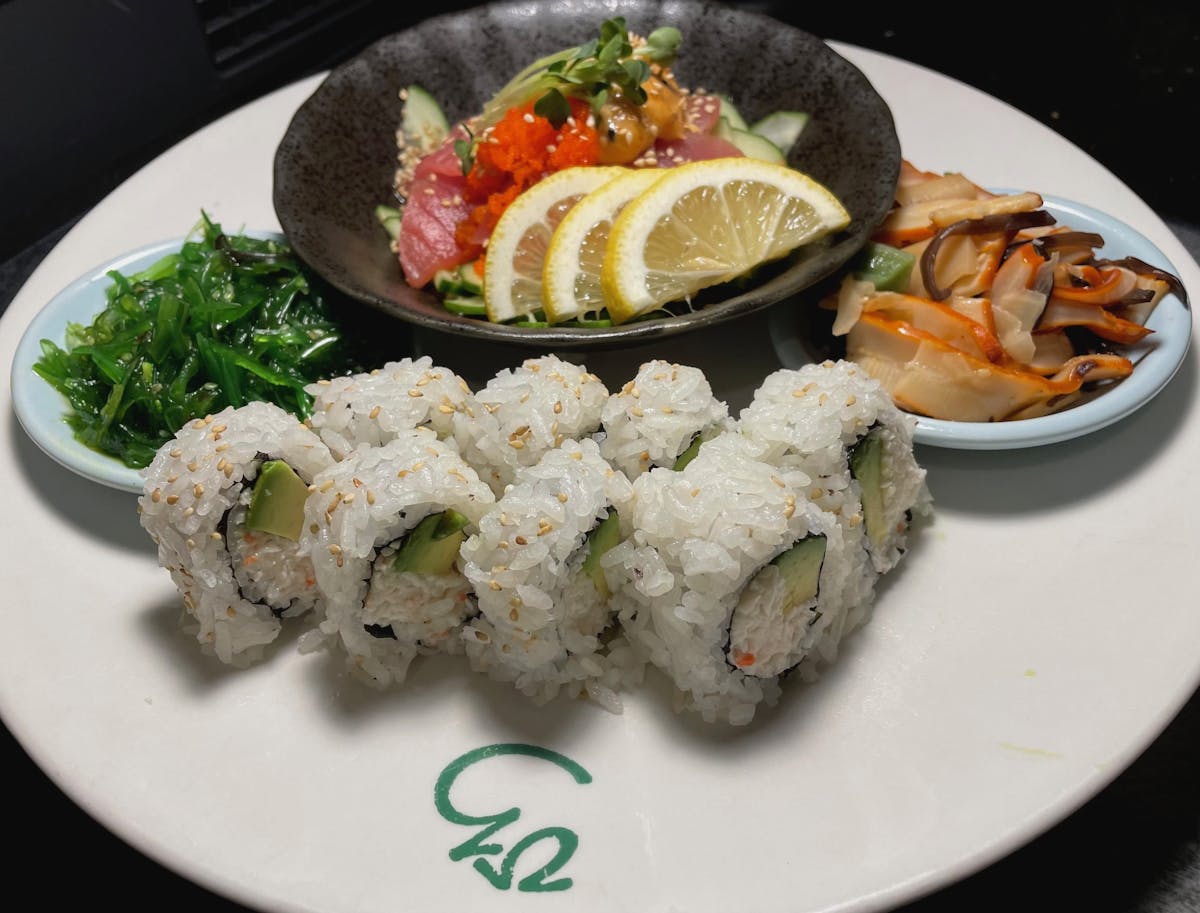 Our Sushi Salad Sampler, great for lunch time