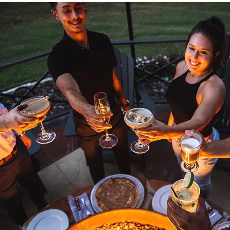 Delucca Fort Worth outdoor patio fire pit