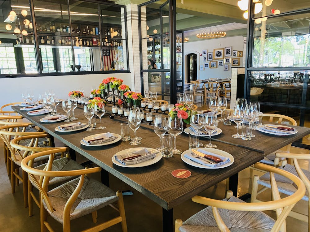 a dining table in a restaurant