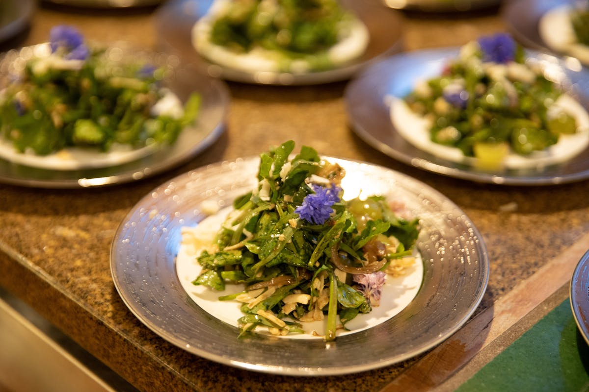 a plate of food on a table