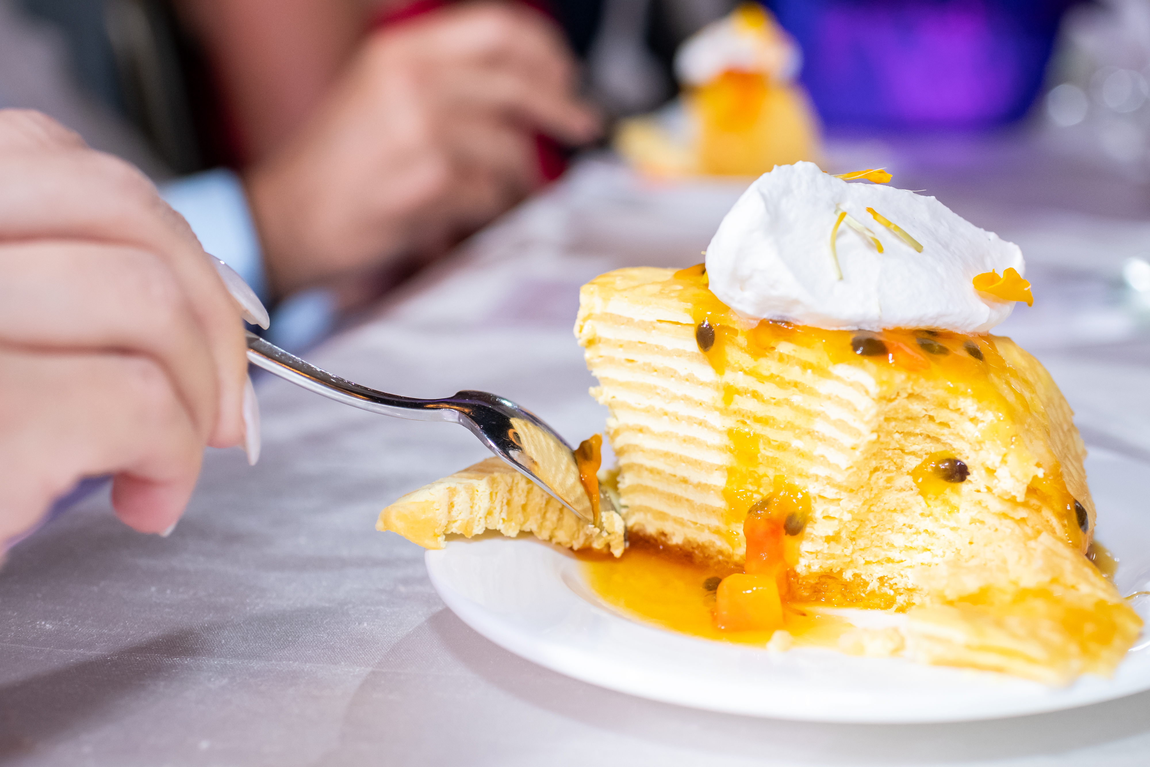 a piece of cake with a fork