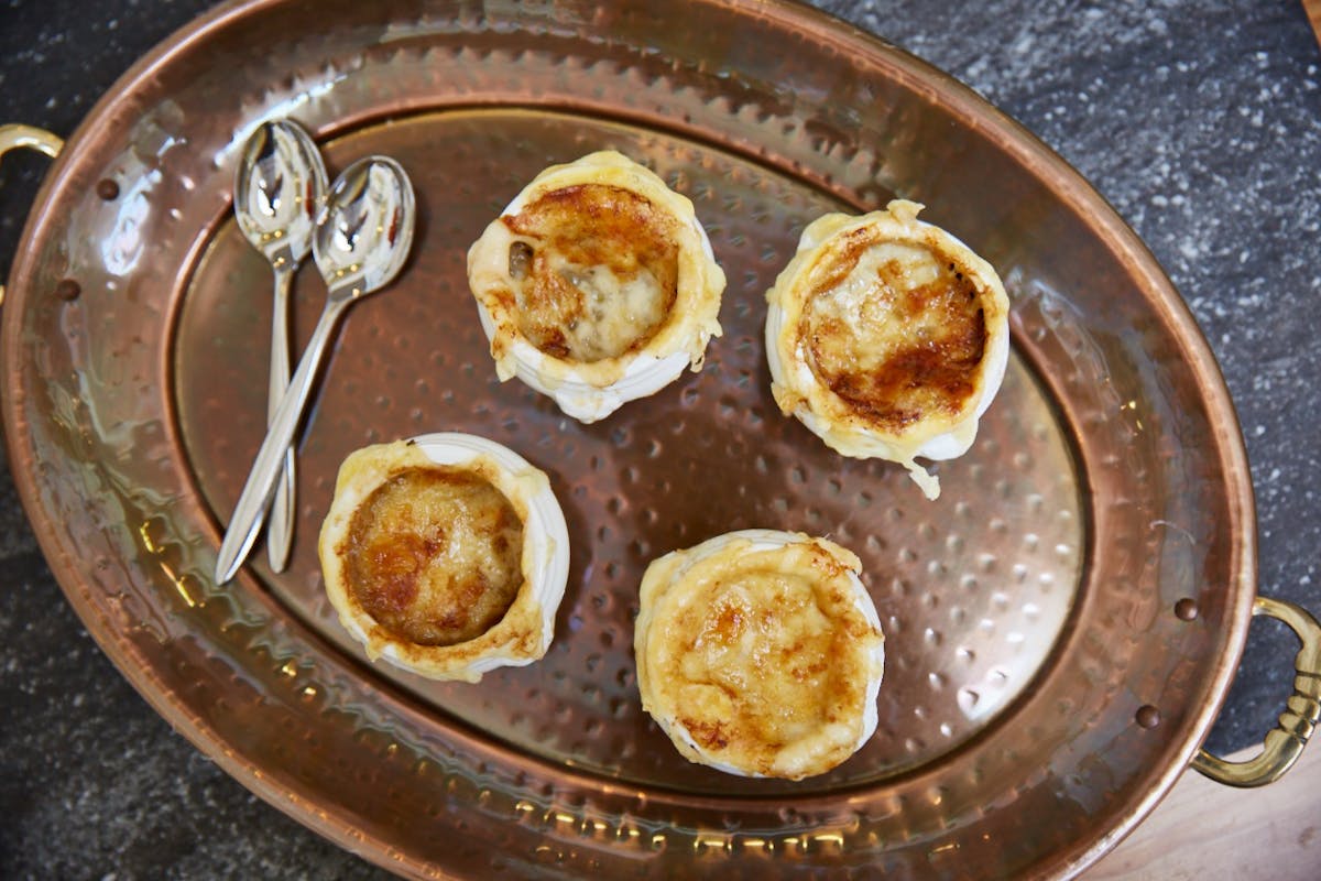 a pan of food on a plate