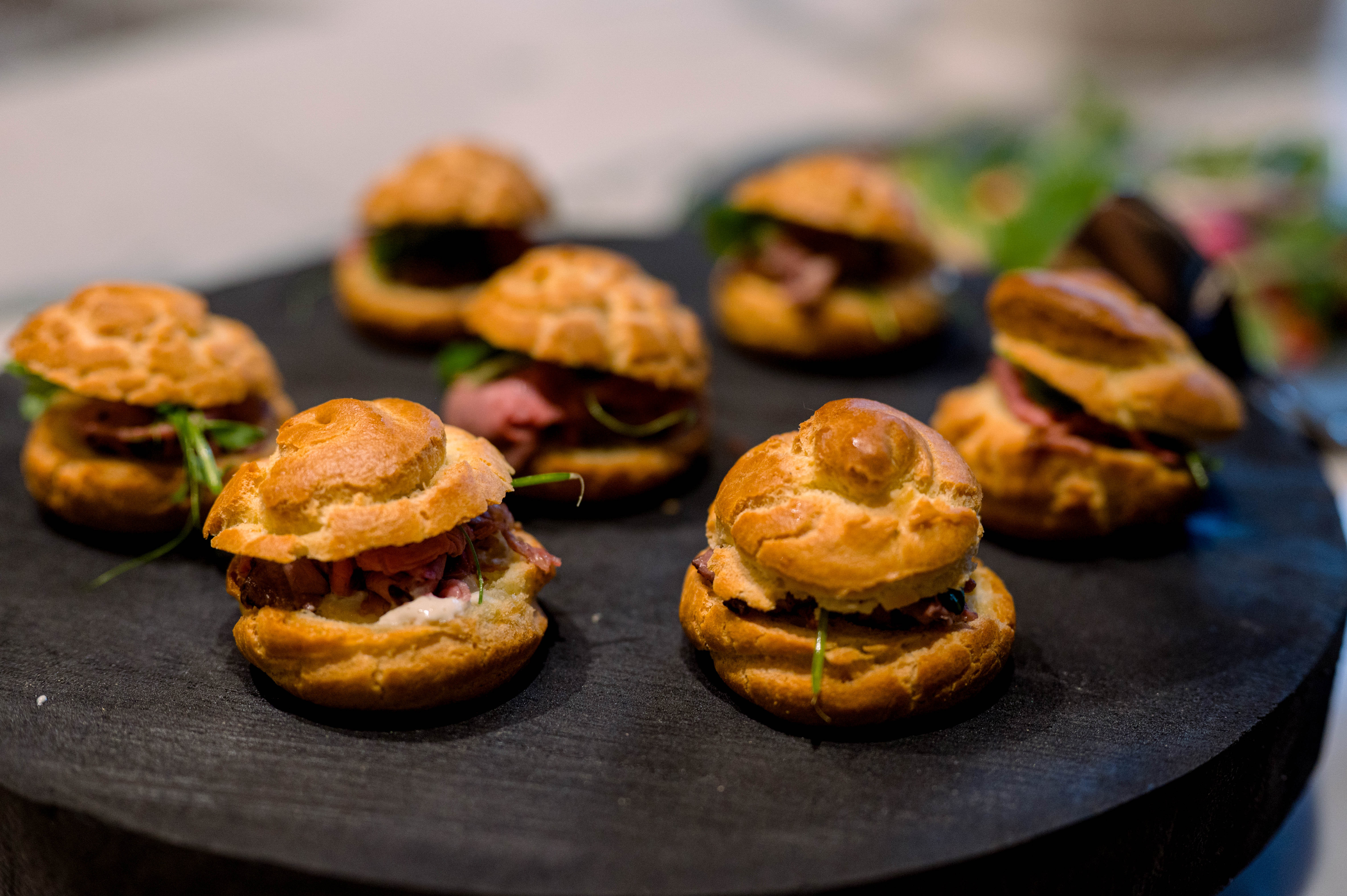 a close up of food on a table