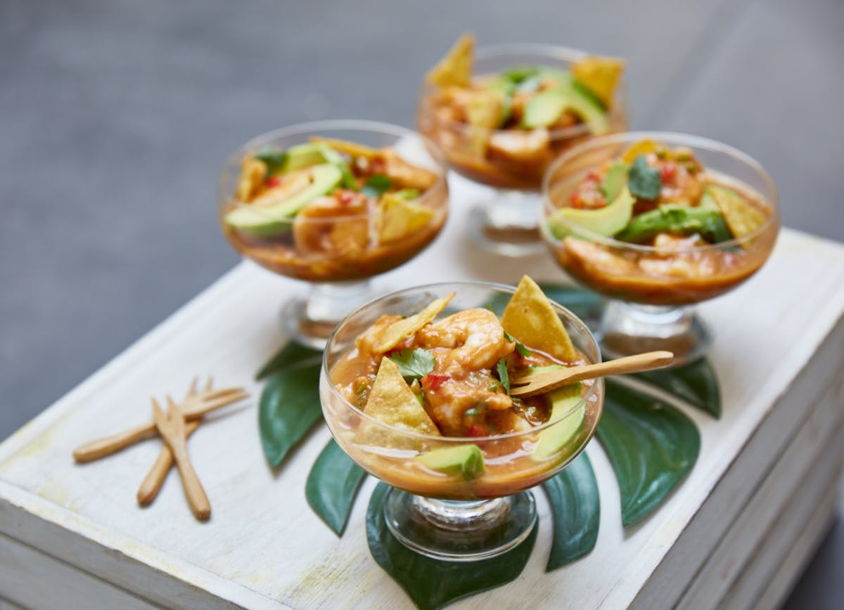 a tray of food on a table