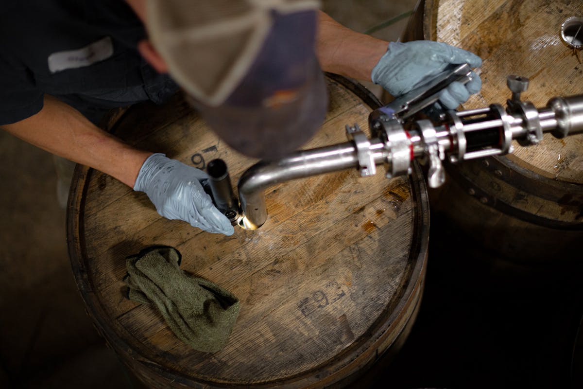 Filling a barrel