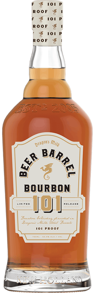 a bottle with a white sign with black text with Jack Daniel's in the background