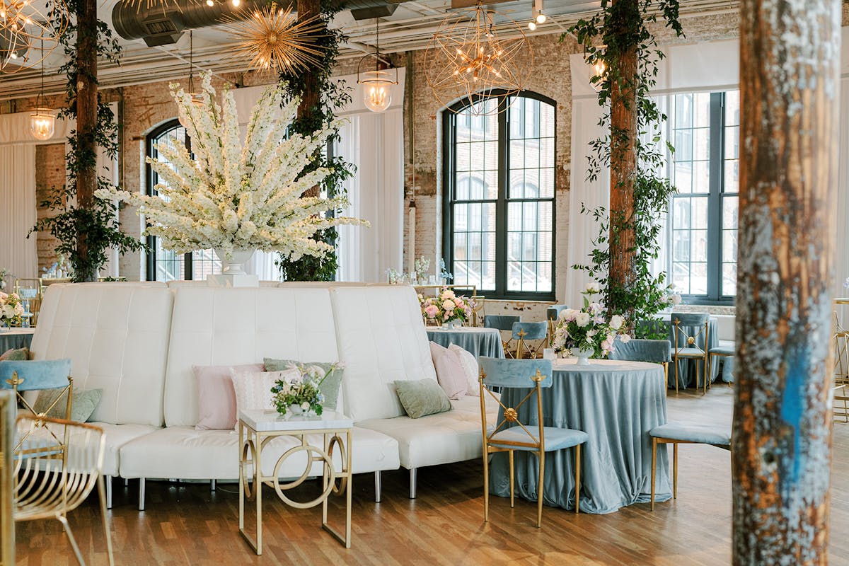 a dining room table in front of a window