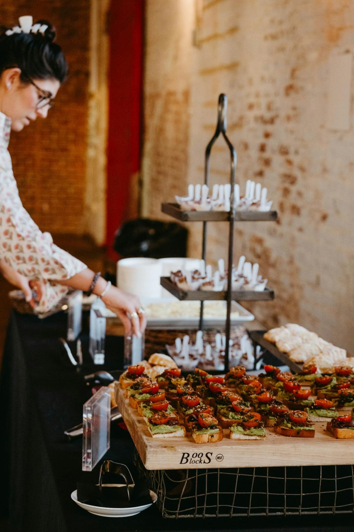a person cooking food on a table