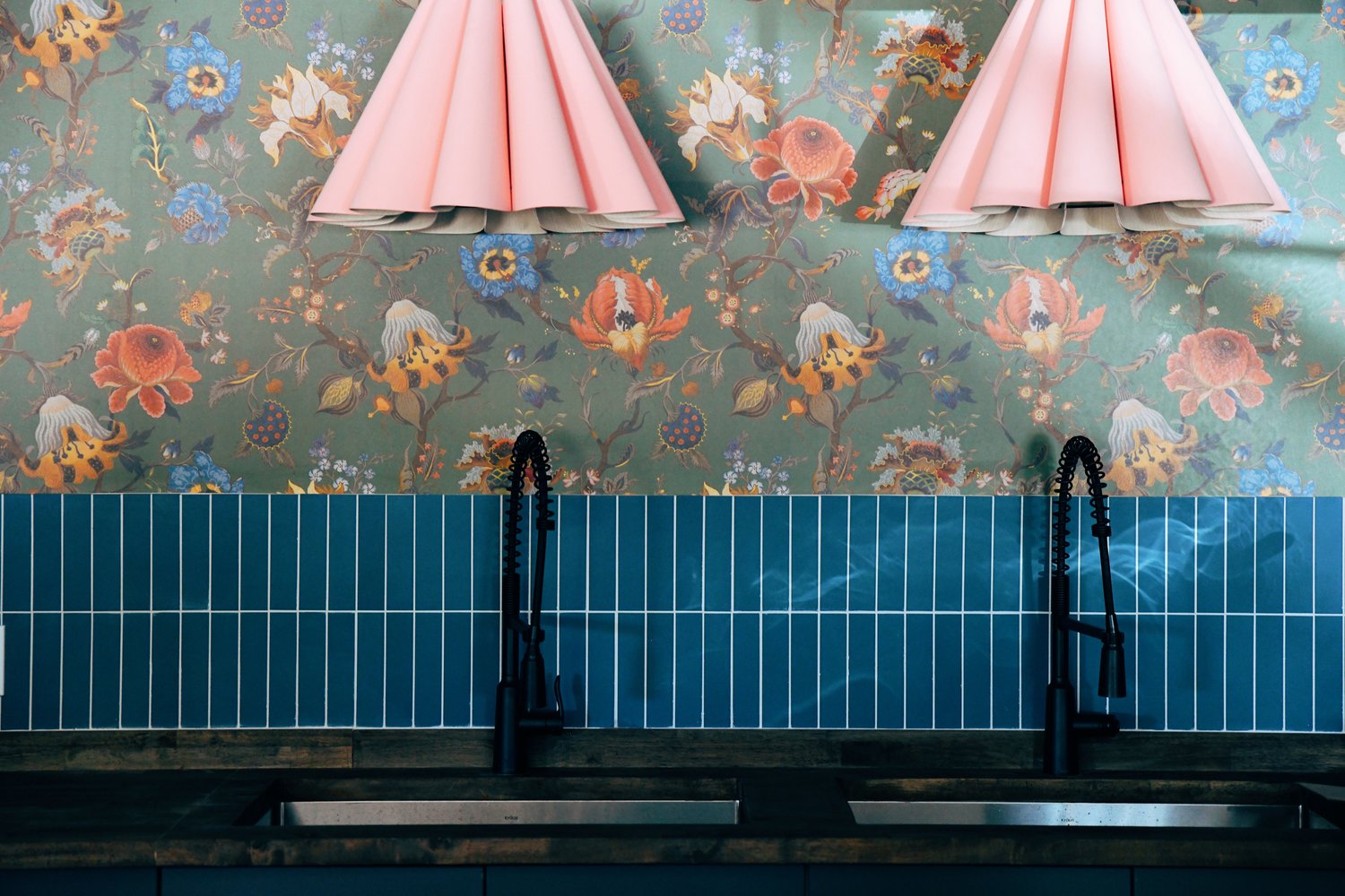 a painting of a blue umbrella