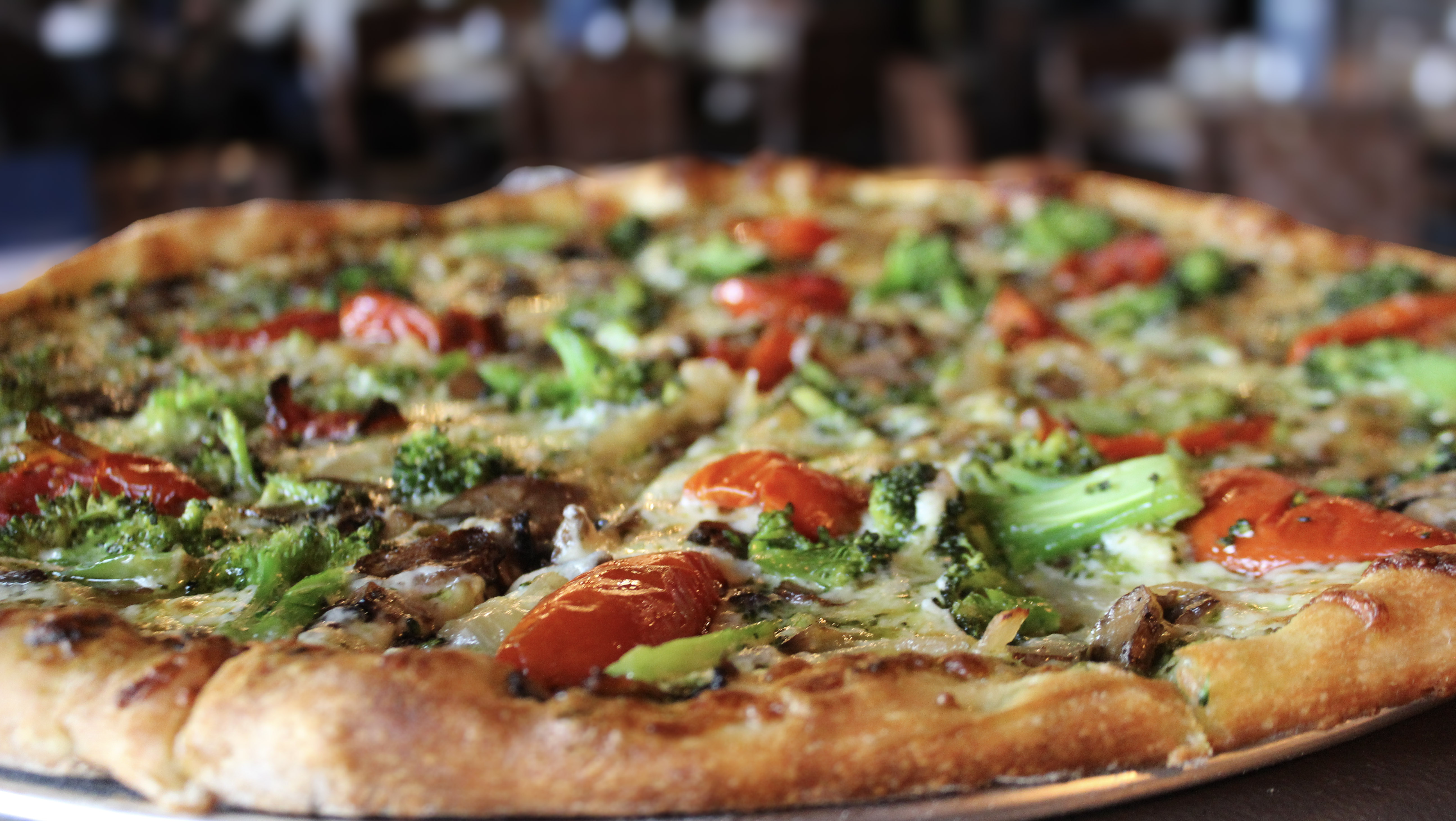 a close up of a slice of pizza