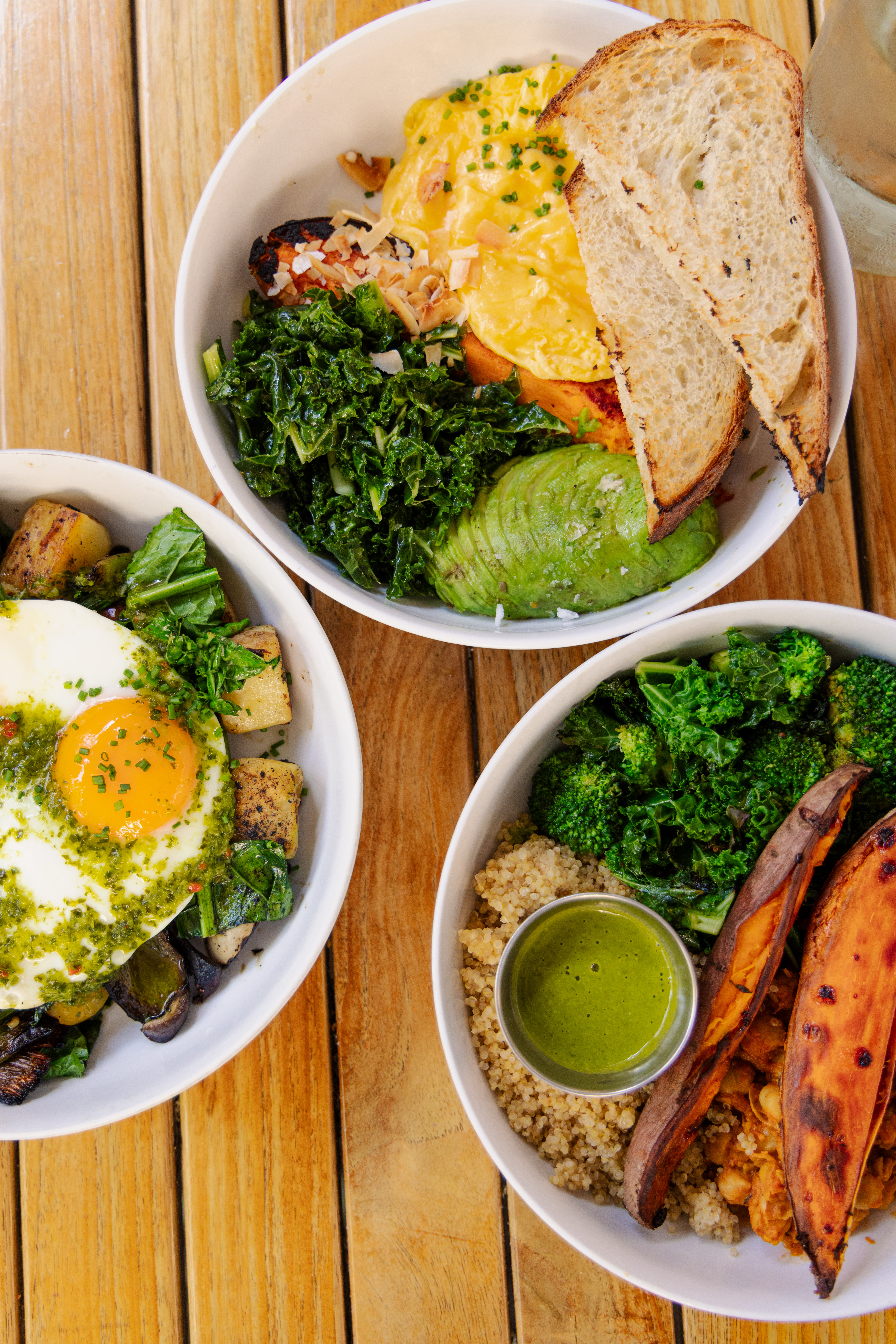 a bowl filled with different types of food on a plate