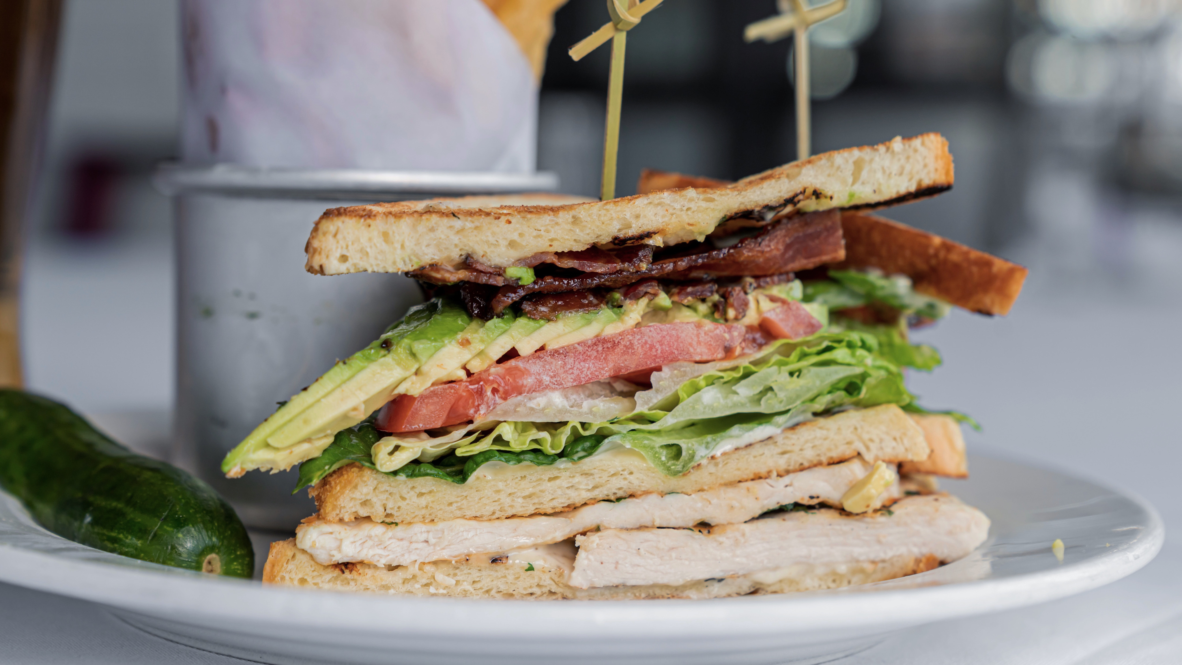 a close up of a sandwich on a plate