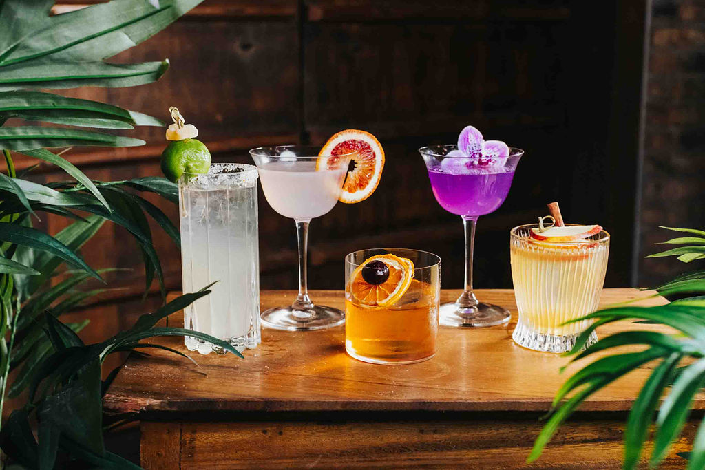 cocktails on a plate