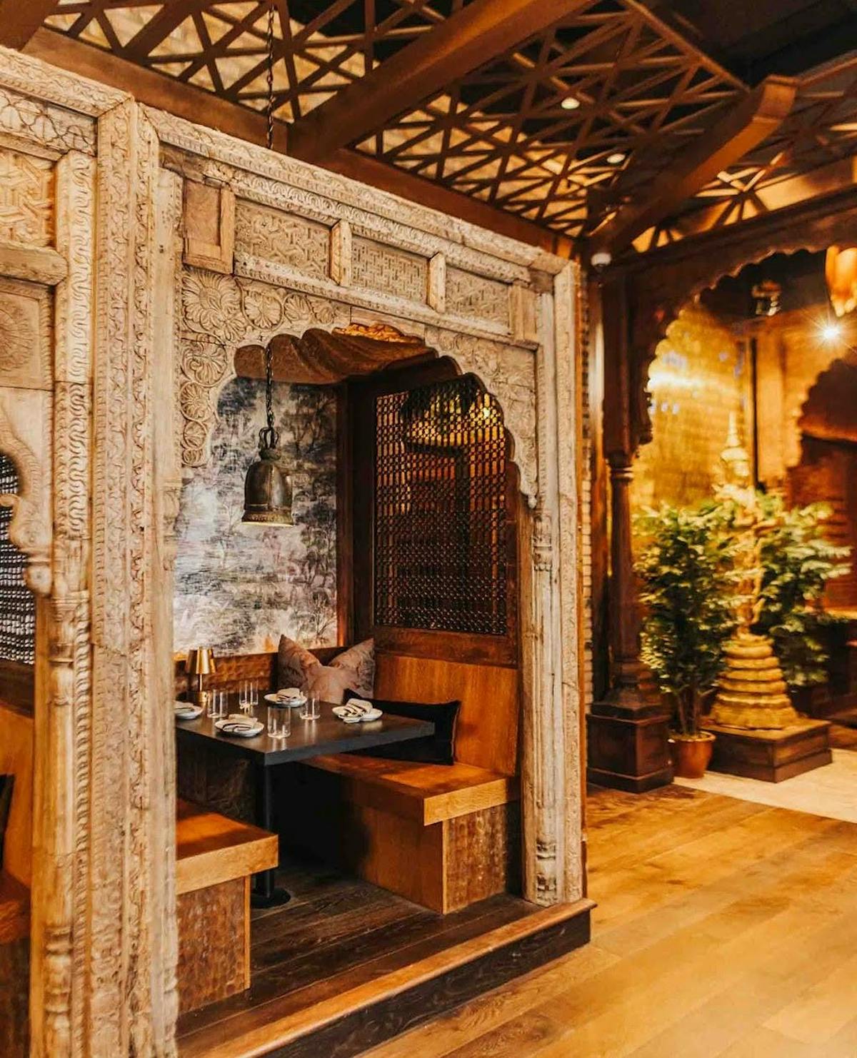 a room filled with furniture and a fire place