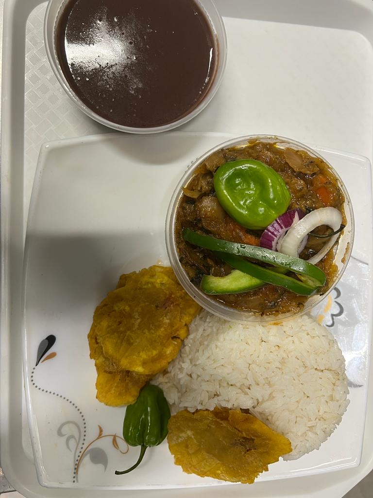 a tray of food on a plate