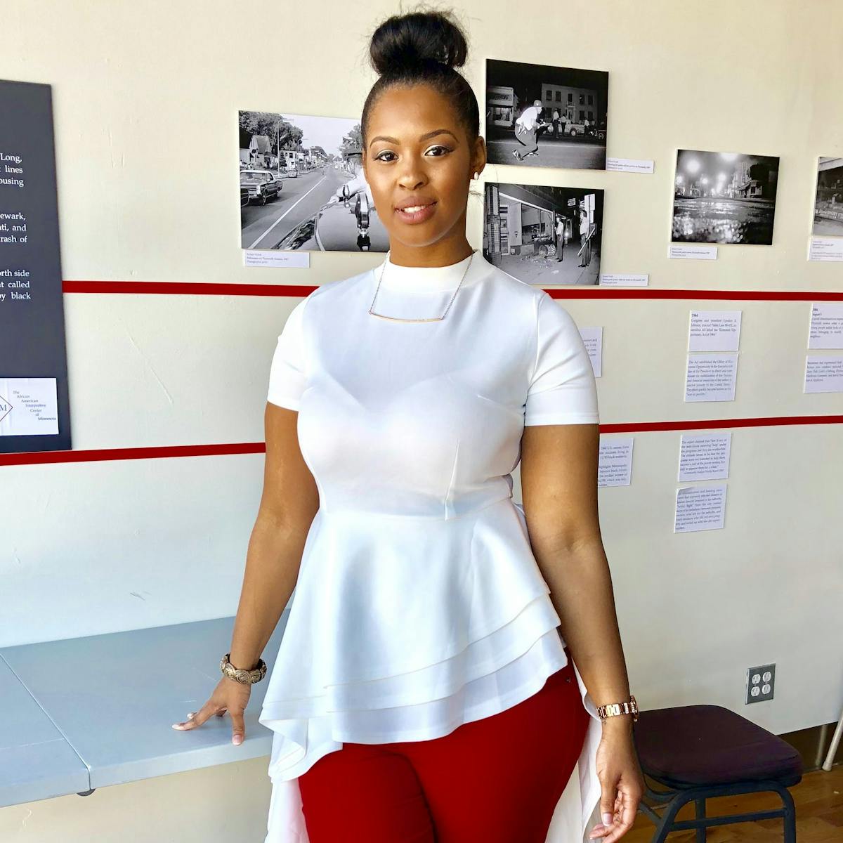a person standing posing for the camera