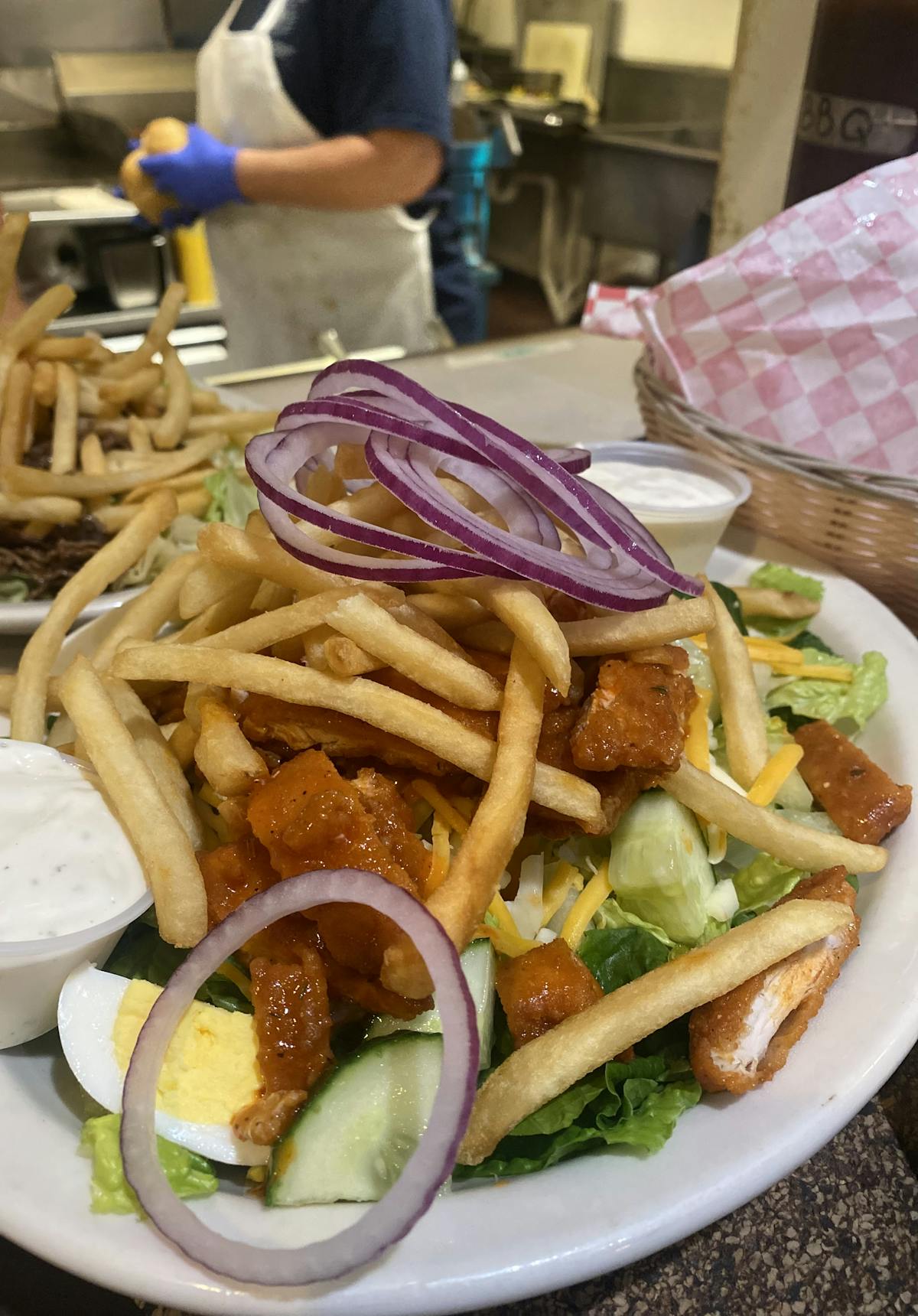 a plate of food on a table