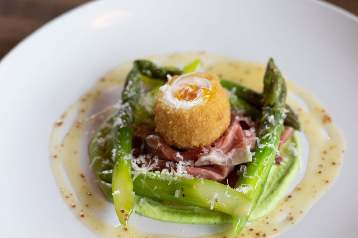 a closeup of food on a plate