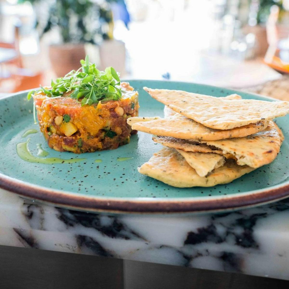 a plate of food on a table