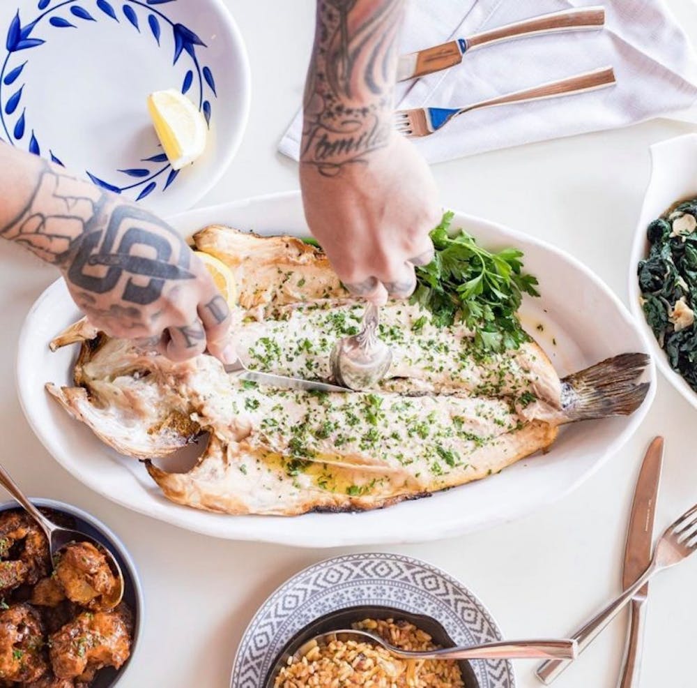 a plate of food on a table