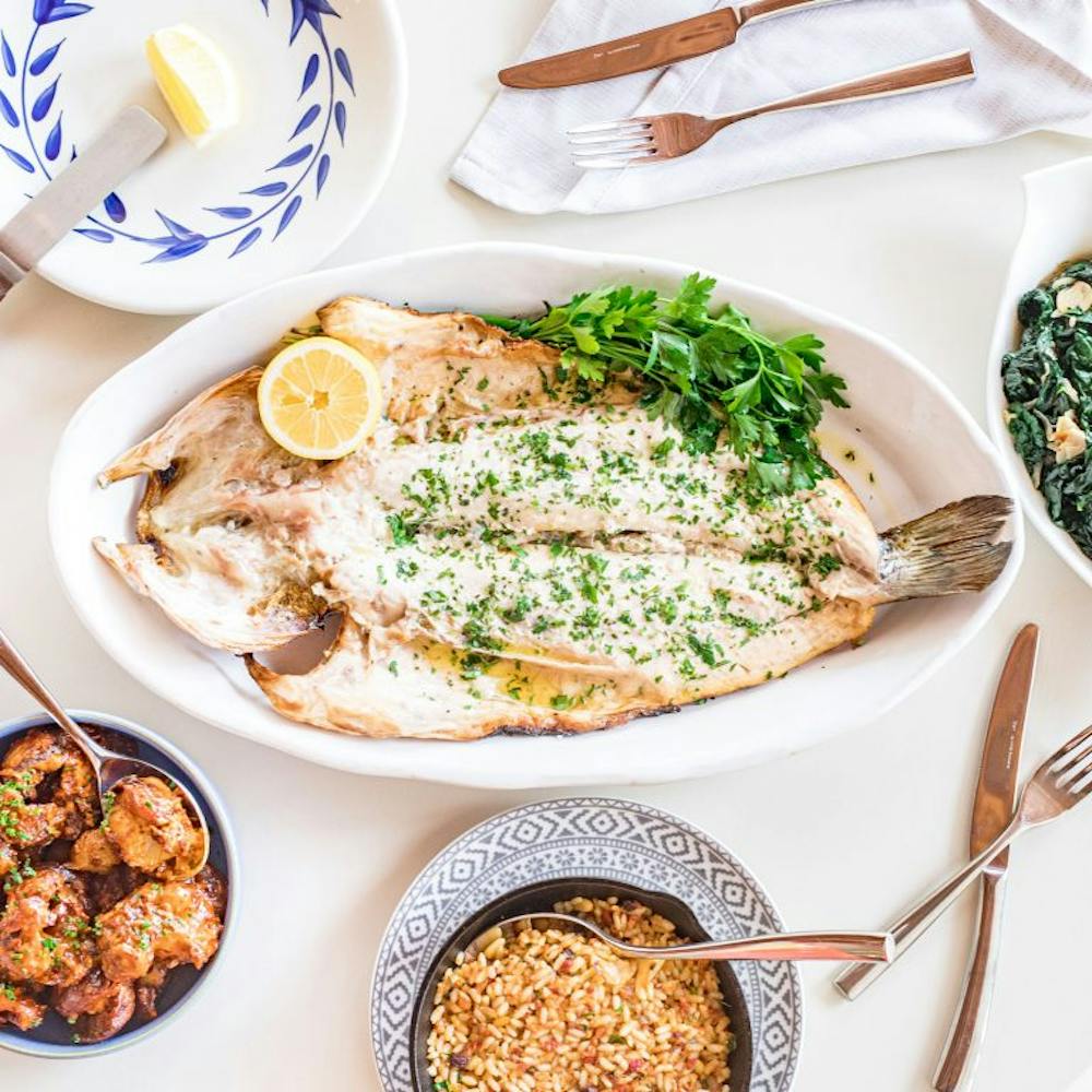 a plate of food on a table