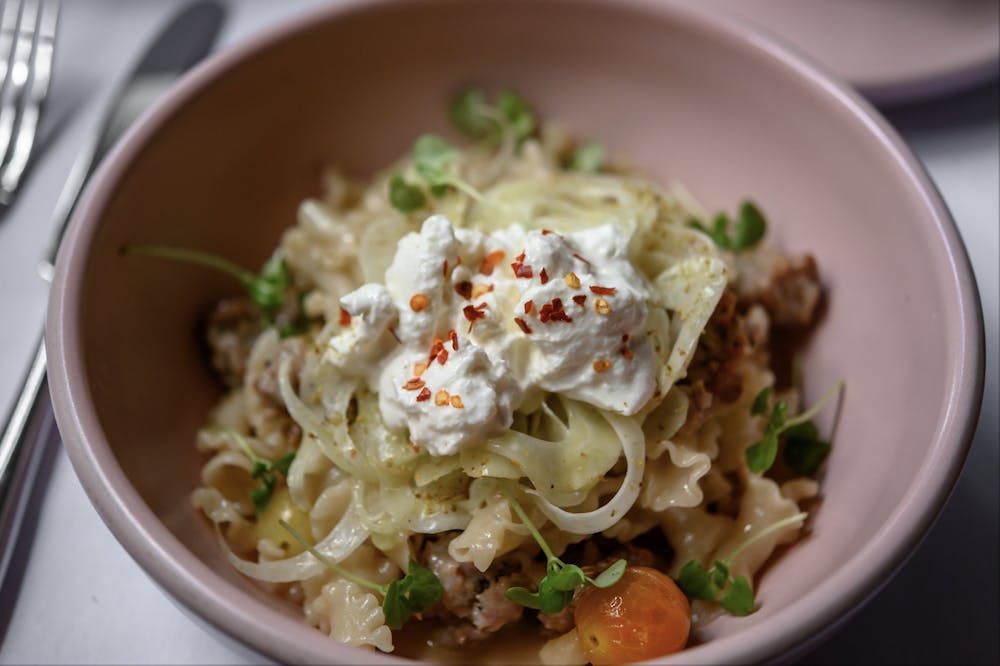 a bowl of food on a plate
