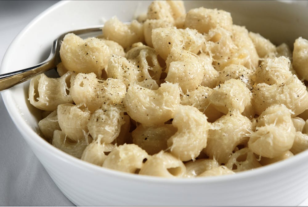 a close up of pasta in a bowl