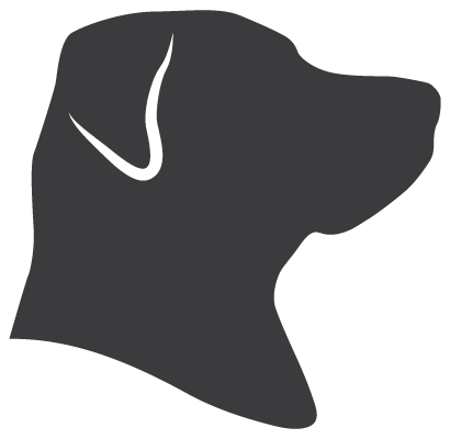 a drawing of a dogs silhouette 