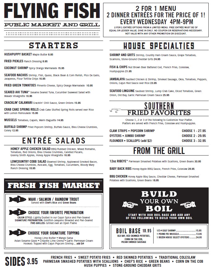 Flying fish online menu