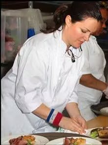 a person preparing food on a table