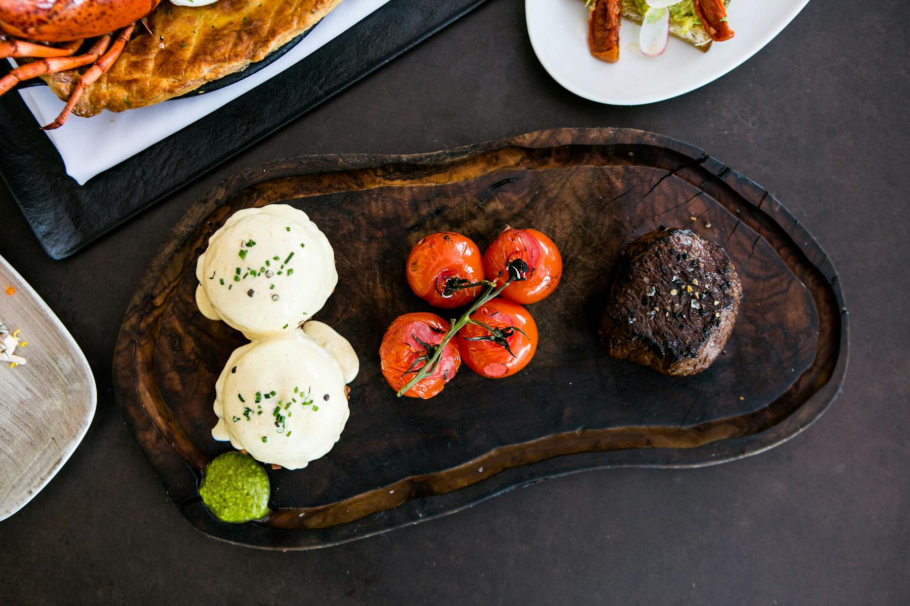 Filet and eggs