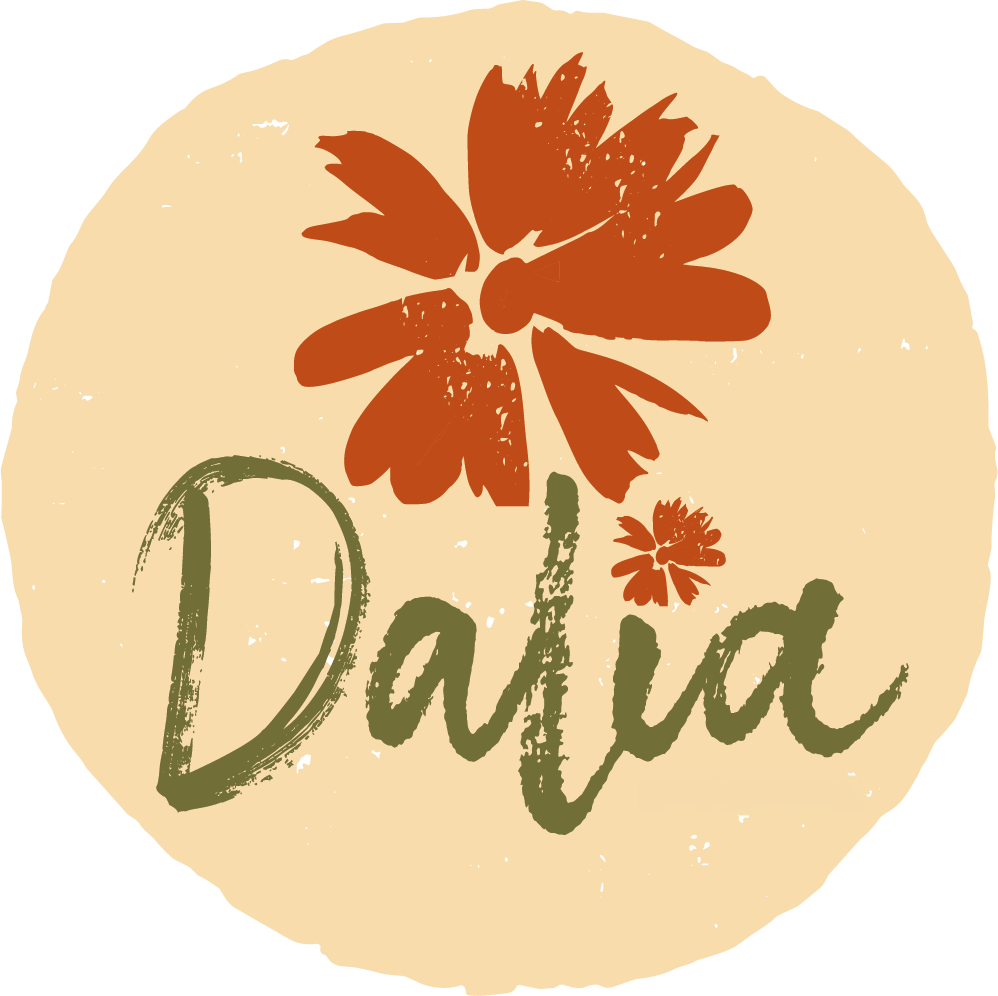 a logo with a flower