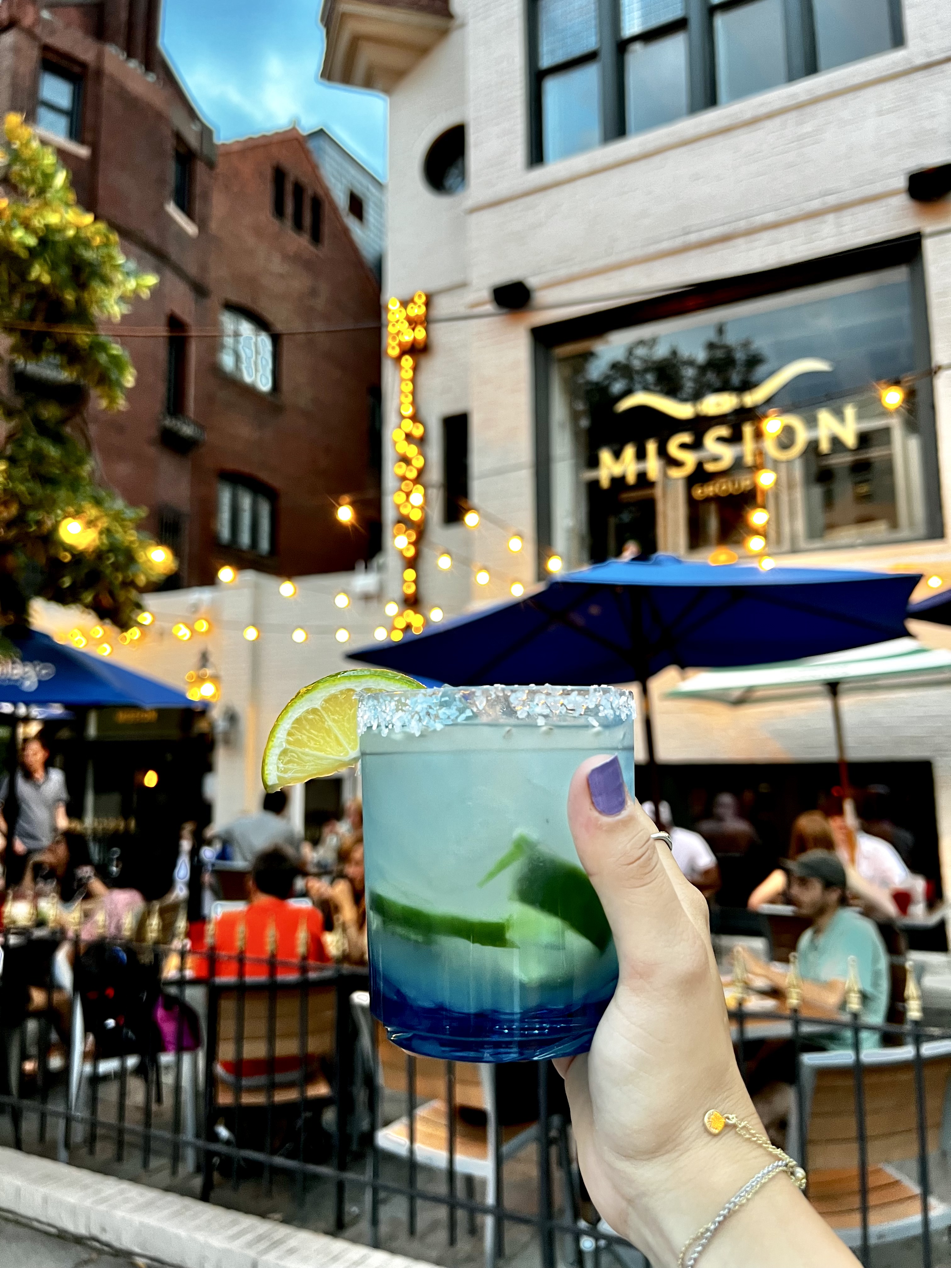 a person walking down a street