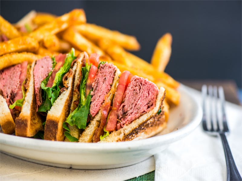 a close up of a plate of food