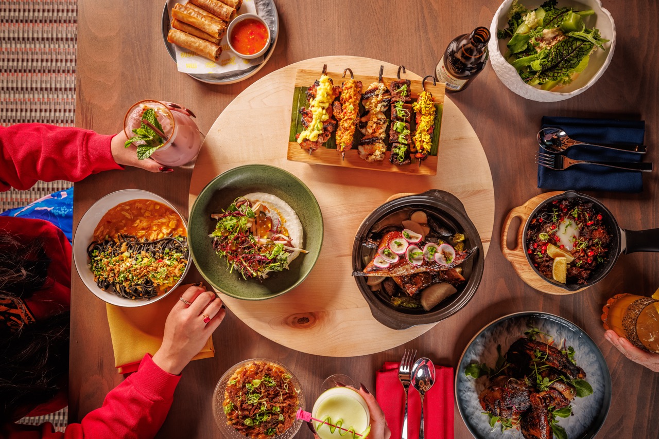a bunch of food on a plate on a table