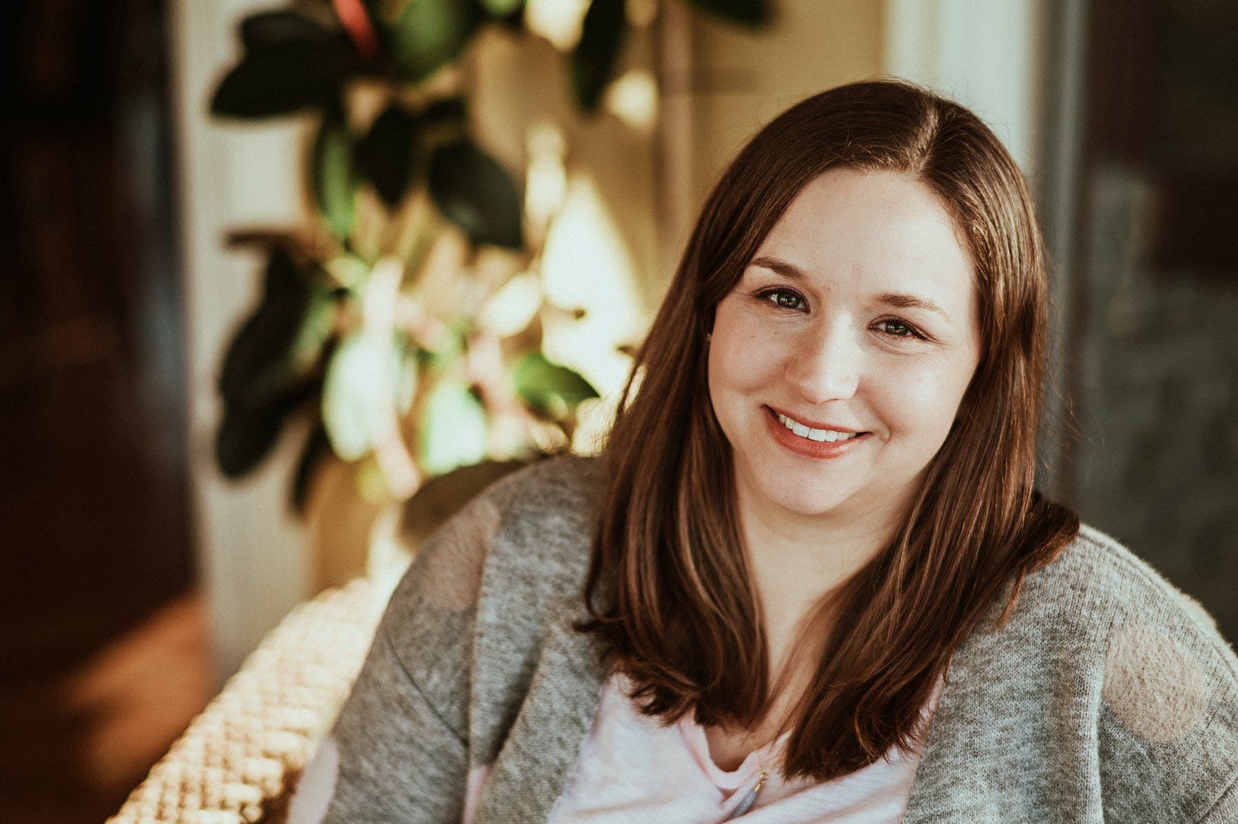 a woman smiling for the camera
